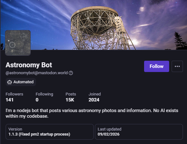 Astronomy Bot profile