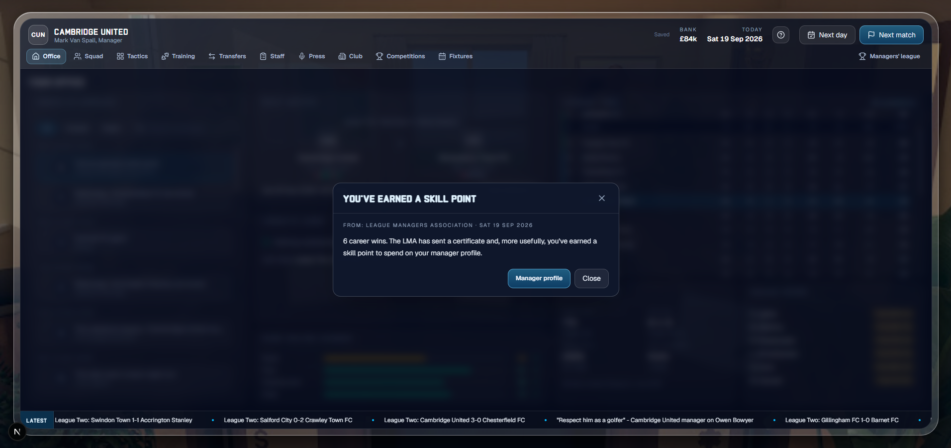 Earn skill points